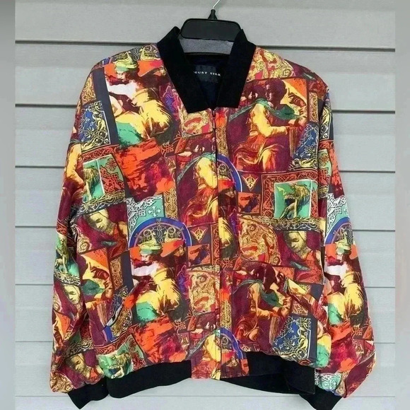 Vintage August Silk Jacket Sz L - Picture 1 of 6